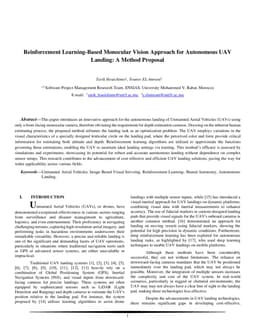 Reinforcement Learning-Based Monocular Vision Approach for Autonomous UAV Landing