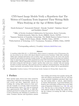 CNN-based Image Models Verify a Hypothesis that The Writers of Cuneiform Texts Improved Their Writing Skills When Studying at the Age of Hittite Empire