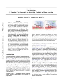 CAT Merging: A Training-Free Approach for Resolving Conflicts in Model Merging