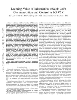 Learning Value of Information towards Joint Communication and Control in 6G V2X