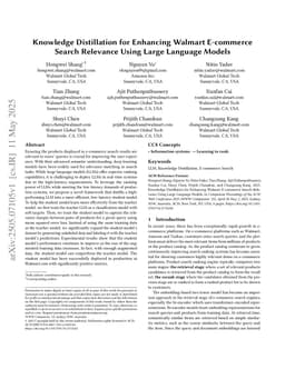 Knowledge Distillation for Enhancing Walmart E-commerce Search Relevance Using Large Language Models