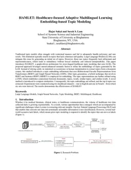 HAMLET: Healthcare-focused Adaptive Multilingual Learning Embedding-based Topic Modeling