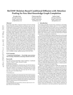 ReCDAP: Relation-Based Conditional Diffusion with Attention Pooling for Few-Shot Knowledge Graph Completion