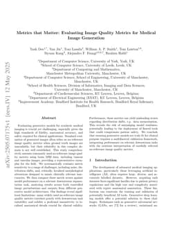 Metrics that matter: Evaluating image quality metrics for medical image generation