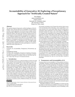 Accountability of Generative AI: Exploring a Precautionary Approach for "Artificially Created Nature"