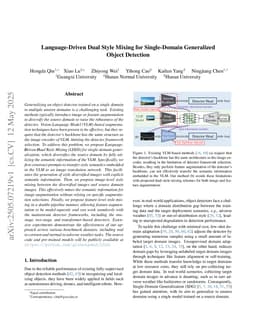 Language-Driven Dual Style Mixing for Single-Domain Generalized Object Detection