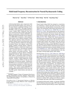 Multi-band Frequency Reconstruction for Neural Psychoacoustic Coding