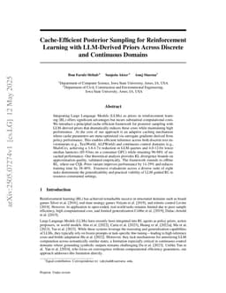 Cache-Efficient Posterior Sampling for Reinforcement Learning with LLM-Derived Priors Across Discrete and Continuous Domains