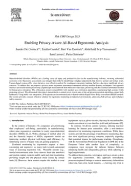 Enabling Privacy-Aware AI-Based Ergonomic Analysis