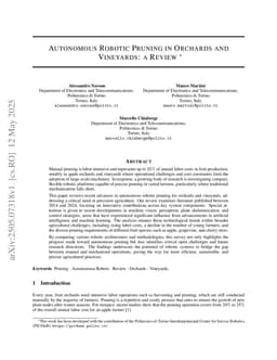 Autonomous Robotic Pruning in Orchards and Vineyards: a Review