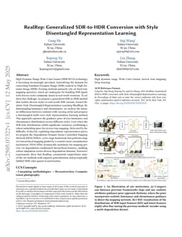 RealRep: Generalized SDR-to-HDR Conversion with Style Disentangled Representation Learning