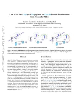 Link to the Past: Temporal Propagation for Fast 3D Human Reconstruction from Monocular Video