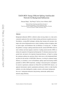 SAEN-BGS: Energy-Efficient Spiking AutoEncoder Network for Background Subtraction