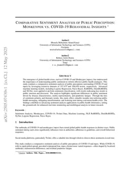Comparative sentiment analysis of public perception: Monkeypox vs. COVID-19 behavioral insights