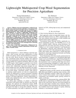 Lightweight Multispectral Crop-Weed Segmentation for Precision Agriculture