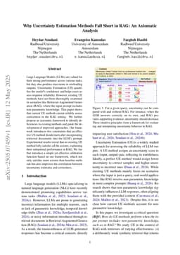 Why Uncertainty Estimation Methods Fall Short in RAG: An Axiomatic Analysis