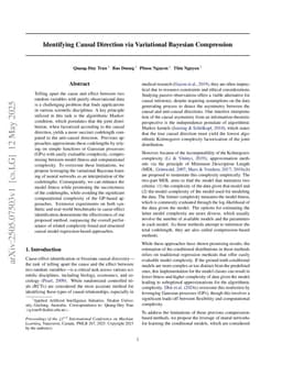 Identifying Causal Direction via Variational Bayesian Compression