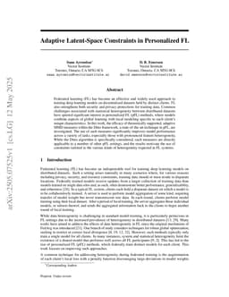 Adaptive Latent-Space Constraints in Personalized FL