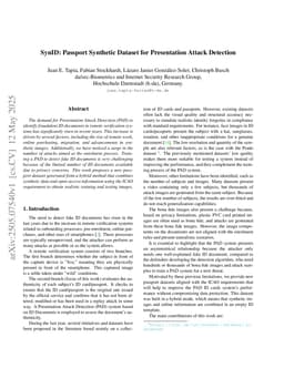 SynID: Passport Synthetic Dataset for Presentation Attack Detection