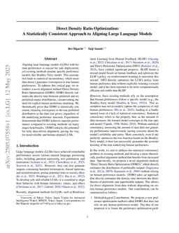 Direct Density Ratio Optimization: A Statistically Consistent Approach to Aligning Large Language Models
