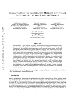 Characterizing the Investigative Methods of Fictional Detectives with Large Language Models