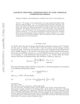 Langevin Diffusion Approximation to Same Marginal Schrödinger Bridge