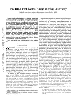 FD-RIO: Fast Dense Radar Inertial Odometry