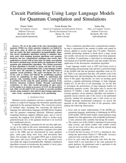 Circuit Partitioning Using Large Language Models for Quantum Compilation and Simulations