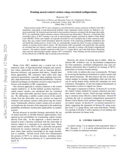 Training neural control variates using correlated configurations