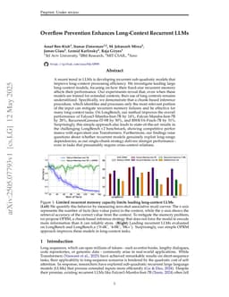 Overflow Prevention Enhances Long-Context Recurrent LLMs