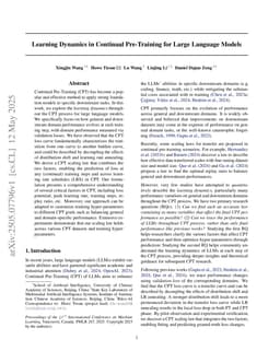 Learning Dynamics in Continual Pre-Training for Large Language Models