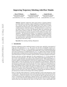 Improving Trajectory Stitching with Flow Models