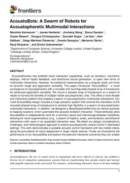 AcoustoBots: A swarm of robots for acoustophoretic multimodal interactions