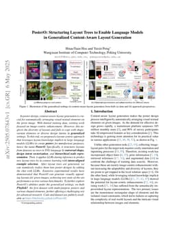PosterO: Structuring Layout Trees to Enable Language Models in Generalized Content-Aware Layout Generation