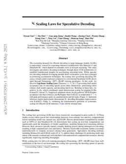 Scaling Laws for Speculative Decoding