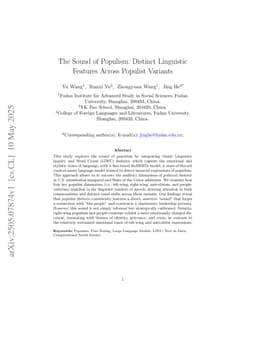 The Sound of Populism: Distinct Linguistic Features Across Populist Variants