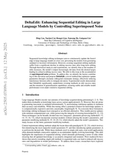 DeltaEdit: Enhancing Sequential Editing in Large Language Models by Controlling Superimposed Noise