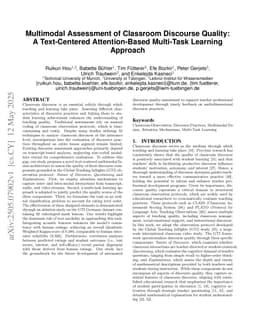 Multimodal Assessment of Classroom Discourse Quality: A Text-Centered Attention-Based Multi-Task Learning Approach