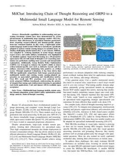 MilChat: Introducing Chain of Thought Reasoning and GRPO to a Multimodal Small Language Model for Remote Sensing