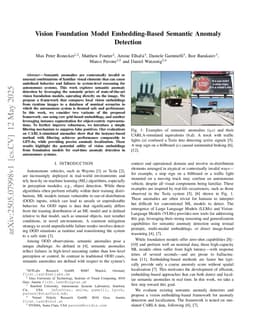 Vision Foundation Model Embedding-Based Semantic Anomaly Detection