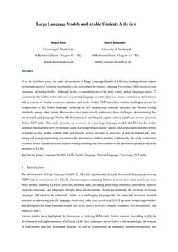 Large Language Models and Arabic Content: A Review