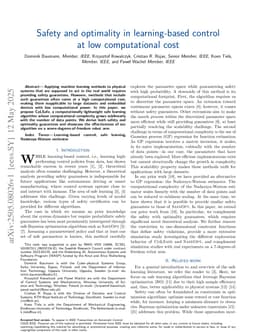 Safety and optimality in learning-based control at low computational cost