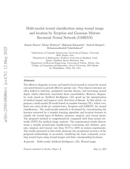 Multi-modal wound classification using wound image and location by Xception and Gaussian Mixture Recurrent Neural Network (GMRNN)