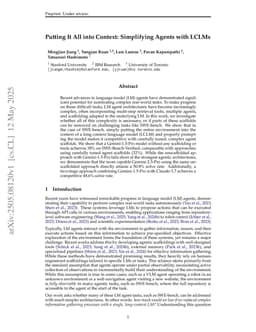 Putting It All into Context: Simplifying Agents with LCLMs