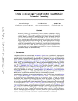 Sharp Gaussian approximations for Decentralized Federated Learning