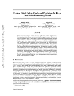 Feature Fitted Online Conformal Prediction for Deep Time Series Forecasting Model