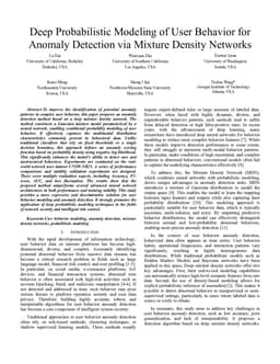 Deep Probabilistic Modeling of User Behavior for Anomaly Detection via Mixture Density Networks