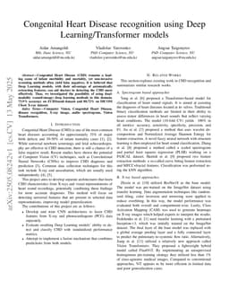 Congenital Heart Disease recognition using Deep Learning/Transformer models