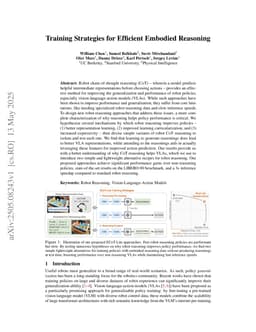 Training Strategies for Efficient Embodied Reasoning