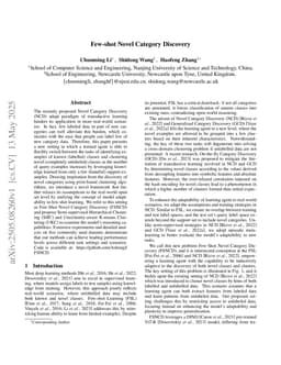 Few-shot Novel Category Discovery